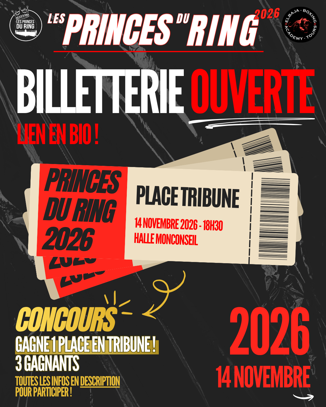 BILLETTERIE OUVERTE