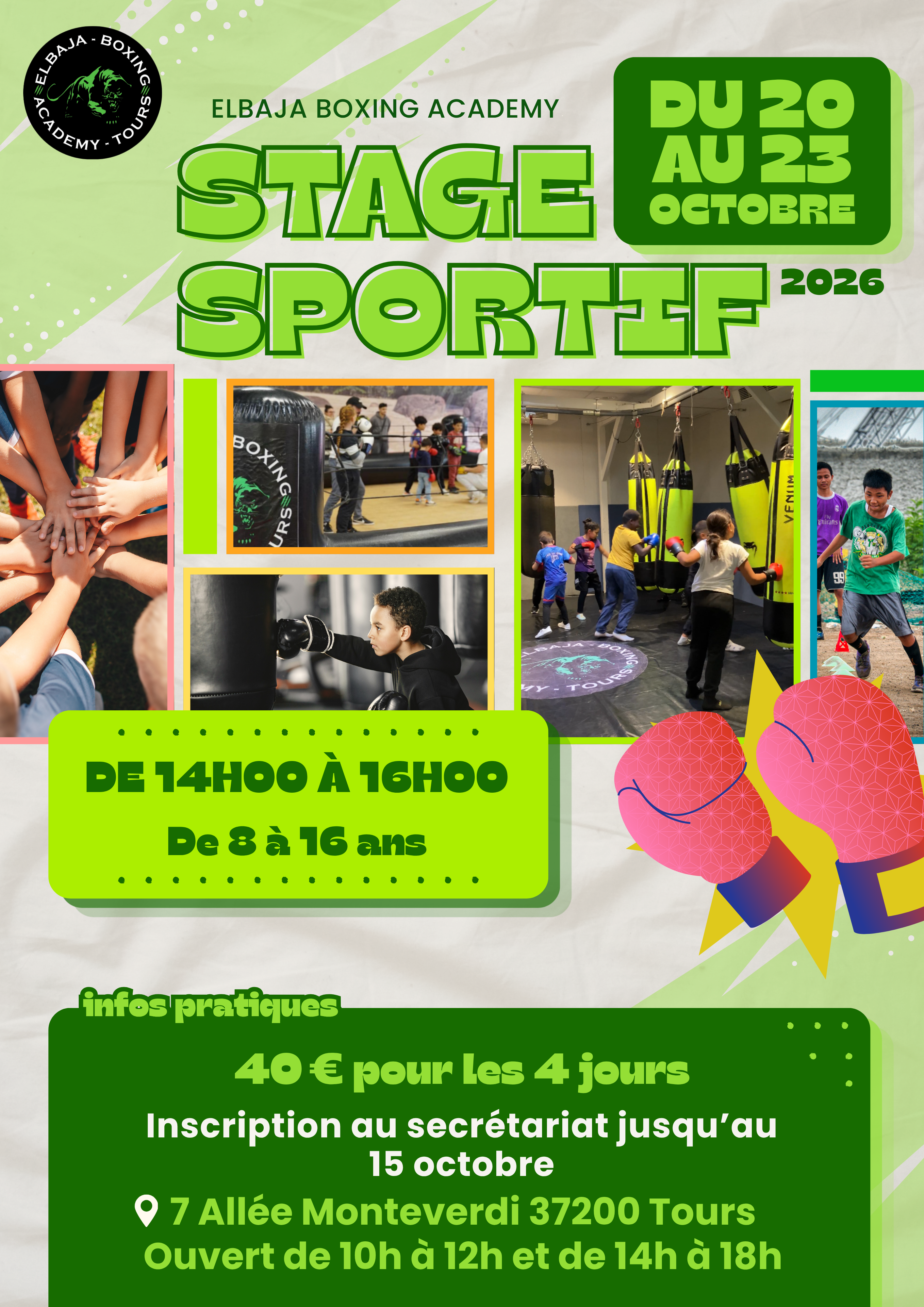 Stage sportif - 20/23 octobre 2026